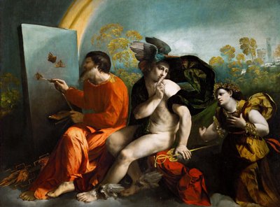 Jupiter, Merkur und Tugend von Dosso Dossi